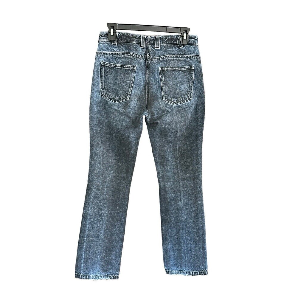 Faconnable Jeans Size 4 Bootcut Straight Blue Black Denim 100% Cotton #O2-5 - Picture 2 of 13